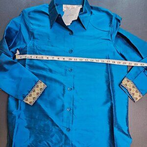Vintage Silk Lore Blue Silk Blouse